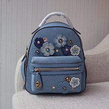 COACH 新款牛仔布釦式中夾單寧黑贈紙盒紙袋 歷史價格詳細信息