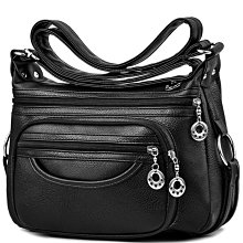 中年軟皮多層拉鏈小方包女士斜背包 優雅大容量女斜挎包 洋氣時尚多口袋女包包 潮流韓版女生單肩包 百搭女士側背包 歷史價格詳細信息