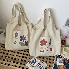 手提包女 日系原創字母刺繡設計托特包 百搭便攜帆布包 斜背包 包包-予你優選 歷史價格詳細信息