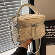 鏈條菱格迷你水桶包秋冬質感包包斜背包女手提小包包-時尚箱包 歷史價格詳細信息