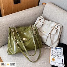 韓版鏈條托特包 大容量包包 學生上課包包 時尚通勤女包 軟皮斜背包-予你優選 歷史價格詳細信息