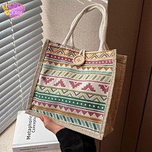 上班手拎亞麻手提袋包包女2022新款時尚飯盒便當包ins日系帆布包_佳美優品 歷史價格詳細信息