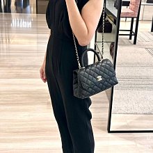 CHANEL/香奈兒女包 coco handle憨豆口蓋包鏈條包 單肩手提斜挎包 歷史價格詳細信息