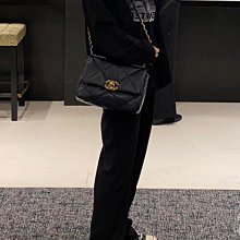 CHANEL 19 香奈兒小款藍色牛仔丹寧單寧大菱格紋金銀鍊肩背包斜背包手提包 AS1160 皮穿鍊 歷史價格詳細信息