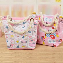 可愛帆布手提袋 卡通手拎收納袋 外出手提袋 便當包 飯盒袋 大容量便當袋 歷史價格詳細信息