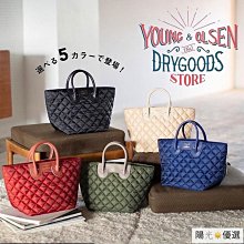 日本YOUNG & OLSEN 菱格紋托特包 拉鍊手提包 輕量包 空氣包 水餃包 手提袋-時尚箱包 歷史價格詳細信息