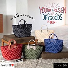 日本YOUNG & OLSEN 菱格紋托特包 拉鍊手提包 輕量包 空氣包 水餃包 手提袋-時尚箱包 歷史價格詳細信息