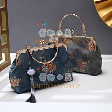 漢服旗袍古風斜挎手提包包2024新款印花民族中國風仙女刺繡口金包-時尚箱包 歷史價格詳細信息