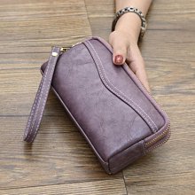 錢包女長款時尚歐美手拿包零錢包手抓包雙拉鏈軟皮手包 歷史價格詳細信息