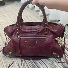巴黎世家Blenciaga 金色中扣橘紅機車包特價中 歷史價格詳細信息