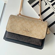 [美國二手代購] Coach F17424 C Logo 卡其織布 緹花布珠扣 側肩包 托特包 歷史價格詳細信息