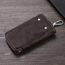 頭層牛皮卡包男女多功能信用卡套創意pvc扇葉拉鏈證件包 歷史價格詳細信息