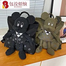 新款米奇帆布旅行包手提收納包韓版卡通短途旅行袋女大容量健身包 歷史價格詳細信息