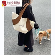 拼接帆布包小眾設計藝文百搭撞色手提包女士新款韓版斜背包ins女帆布袋-包沒煩惱 歷史價格詳細信息