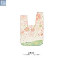 【楚楚鋪】原創插畫手挽手腕包綠色清新百搭手提帆布小包包女可定制W 歷史價格詳細信息