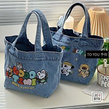牛仔布包 刺繡帆布包 手提袋 側背包 韓版ulzzang方包 購物袋 側肩 肩背 單寧 拉鍊開口 兩用包 布袋．多款2色 歷史價格詳細信息