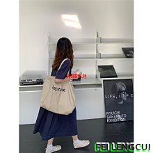 ｜韓國❖FEI｜出行必備 NEPTUNE 慵懶風 帆布包 字母購物袋 帆布袋 單肩包 大容量-滿599免運 價格比較,價格查詢,歷史價格詳細信息