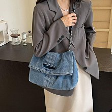 鏈條斜背包 牛仔布棋盤格水桶包 圓筒菱格帆布小包包女 小眾設計感ins斜背包 流行 精品 歷史價格詳細信息