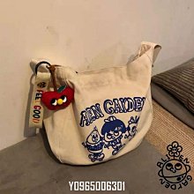 韓版ins帆布包女斜挎百搭大容量上班族單肩小包包外出手提水桶包-李李 韓國女裝 歷史價格詳細信息