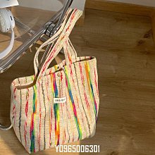 條紋單肩草編包編織包夏季新款大容量休閒百搭女海邊沙灘藤編織包 歷史價格詳細信息