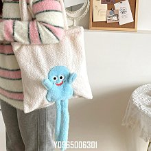 亞馬遜跨境貨源/小怪獸羊羔毛單肩包可愛卡通毛絨包包大容量布包 價格比較,價格查詢,歷史價格詳細信息