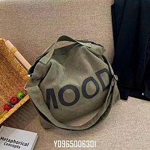 帆布包 大學生 上課包 韓版ins 慵懶風 大容量 單肩包 斜挎包 小眾款 字母刺繡 托特包 大包B037-陽光優選 歷史價格詳細信息