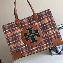 Tory Burch TB購物袋 手提包 大容量 托特包 tory單肩斜跨包 經典logo帆布配皮休閒公文包 時尚肩背包 歷史價格詳細信息