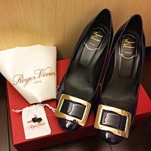 *** Roger Vivier 全新現貨閃電藍金釦4.5 cm鞋 -37 *** 歷史價格詳細信息