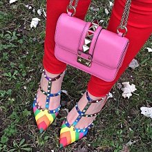 Valentino Rockstud 鉚釘小牛皮相機肩背包 黑色 歷史價格詳細信息