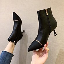 法式小短靴及踝靴粗跟秋季瘦瘦靴子白色春秋單靴高跟xie女xie2023年 歷史價格詳細信息