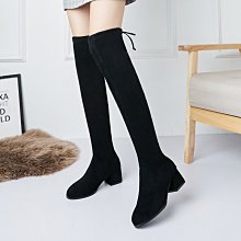 ins靴子女西部牛仔靴中跟不過膝長靴復古高筒靴粗跟v口騎士靴 歷史價格詳細信息