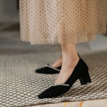 【熱銷精選】年新款夏季百搭中跟粗跟女鞋設計感小眾氣質尖頭法式高跟單鞋 歷史價格詳細信息