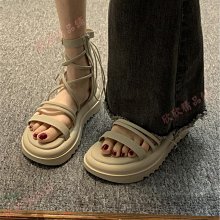 羅馬高筒涼靴夏長筒網紗涼鞋包頭性感鏤空長靴系帶馬丁網靴潮 歷史價格詳細信息