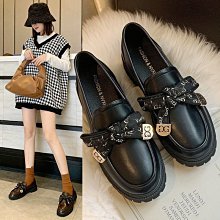 女鞋 厚底小皮鞋女款英倫風復古一腳蹬增高黑色樂福鞋新款秋季單鞋 歷史價格詳細信息