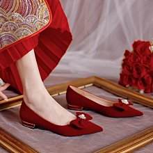 紅色不累腳婚禮婚鞋女秀禾婚紗兩穿2024年春秋新款高跟新娘鞋法式 歷史價格詳細信息
