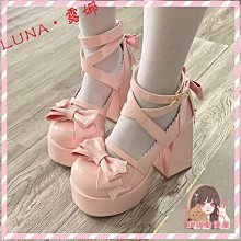 鞋高跟鞋 蘿莉塔鞋子大尺碼 粗跟圓頭小皮鞋 英倫風日系jk鞋子 黑色厚底一字扣瑪麗珍鞋單鞋 歷史價格詳細信息