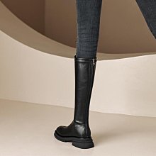 真皮彈力瘦瘦靴女短靴粗跟冬季新款厚底復古絨面顯瘦美拉德馬丁靴 歷史價格詳細信息