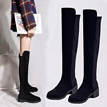 過膝長筒靴女2024年新款秋冬厚底真皮v口顯瘦英倫風粗腿大筒圍 歷史價格詳細信息