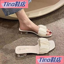 Tina鞋店  【高跟鞋】氣質名媛涼鞋 尖頭高跟鞋 小眾半包頭細跟鞋 年新款春夏水鑽高跟涼鞋 超仙一字式扣帶女鞋- 歷史價格詳細信息