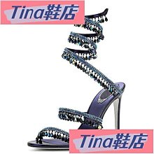 Tina鞋店  新款高跟鞋 碼高跟鞋 鉚釘涼鞋女外穿2024新款夏季粗跟時尚羅馬涼鞋碼涼拖鞋女41一43- 歷史價格詳細信息