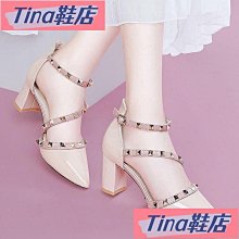 鉚釘高跟鞋女2022年新款白色細跟性感百搭尖頭柳丁涼鞋女包頭 歷史價格詳細信息