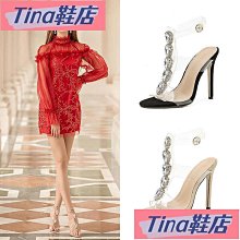 Tina鞋店  新款高跟鞋 碼高跟鞋 鉚釘涼鞋女外穿2024新款夏季粗跟時尚羅馬涼鞋碼涼拖鞋女41一43- 歷史價格詳細信息