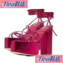 Tina鞋店  新款高跟鞋 碼高跟鞋 鉚釘涼鞋女外穿2024新款夏季粗跟時尚羅馬涼鞋碼涼拖鞋女41一43- 歷史價格詳細信息