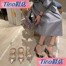 Tina鞋店  新款高跟鞋 碼高跟鞋 鉚釘涼鞋女外穿2024新款夏季粗跟時尚羅馬涼鞋碼涼拖鞋女41一43- 歷史價格詳細信息