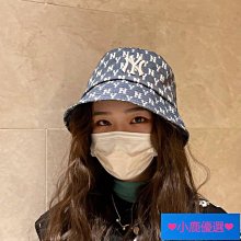 MLB韓國漁夫帽滿印牛仔提花男女四季遮陽老花滿標NY字母卡其B盆帽 歷史價格詳細信息