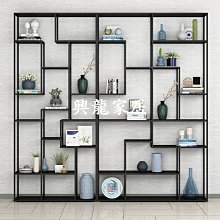 簡約鐵藝隔斷置物架 落地辦公室實木書架裝飾展示架客廳收納櫃 歷史價格詳細信息