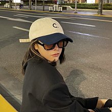 韓版c字母棒球帽女春秋時尚休閒日系遮陽帽潮菠蘿線 歷史價格詳細信息