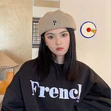 大頭圍貝雷帽女字母男帽子前進帽日系黑色蓓蕾帽潮復古韓版文藝 歷史價格詳細信息