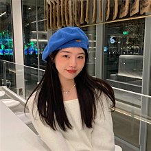 貝雷帽女春秋季顯臉小時尚金屬扣蓓蕾帽小眾黑色百搭畫家帽復古潮 歷史價格詳細信息