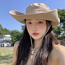 露營登山漁夫帽子男夏季戶外釣魚遮陽防曬帽大頭圍大檐西部牛仔帽 歷史價格詳細信息